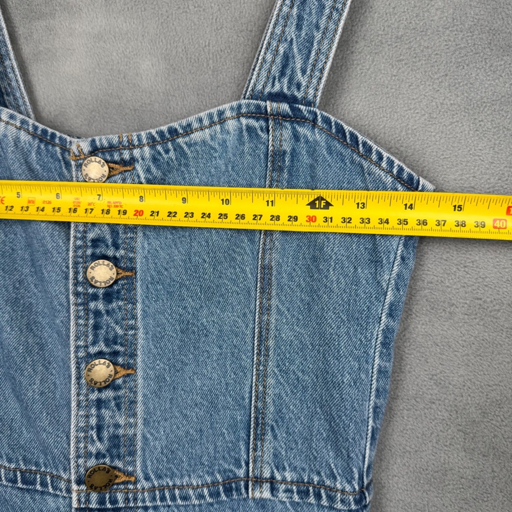 Rollas Denim Midi Dress Blue Button Front Front Pockets Size 6 XS Cotton Lyocell - Picture 5 of 12